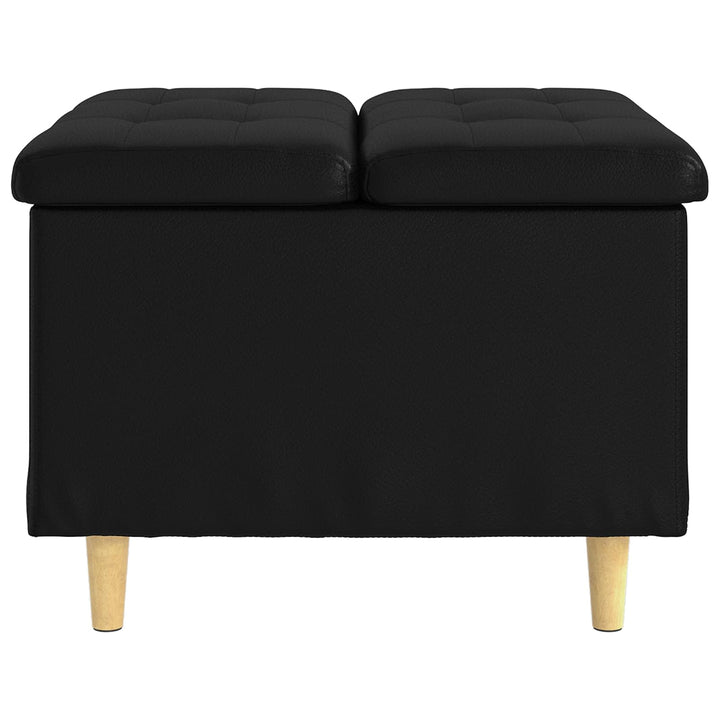 Ottoman med Opbevaring Sort 60 x 60 x 45 cm Kunstlæder
