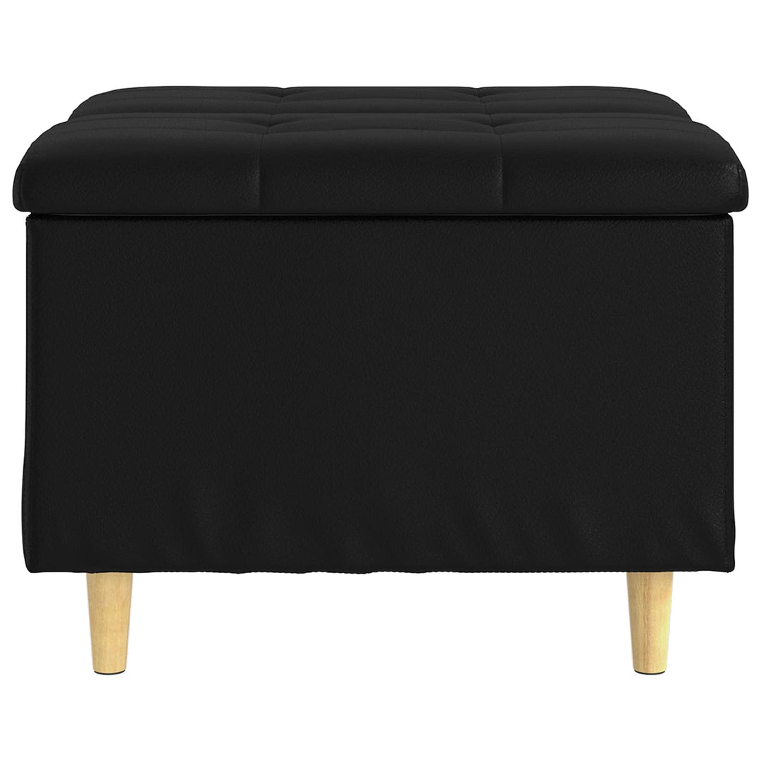Ottoman med Opbevaring Sort 60 x 60 x 45 cm Kunstlæder