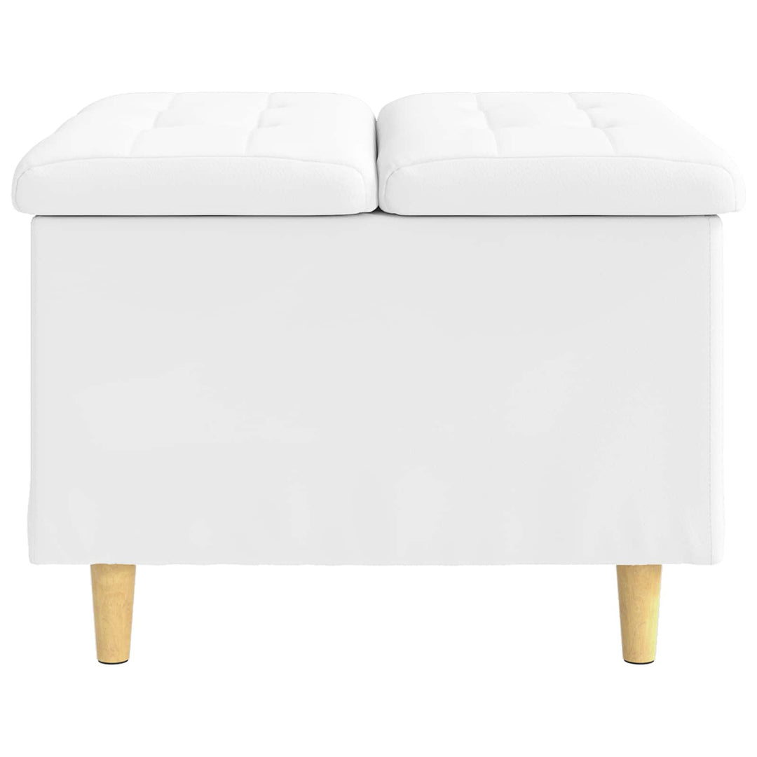 Ottoman med Opbevaring Hvid 60 x 60 x 45 cm Kunstlæder