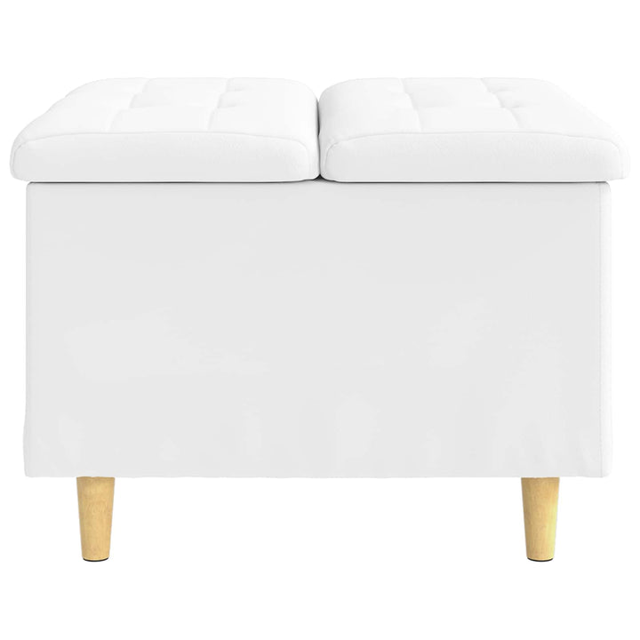 Ottoman med Opbevaring Hvid 60 x 60 x 45 cm Kunstlæder