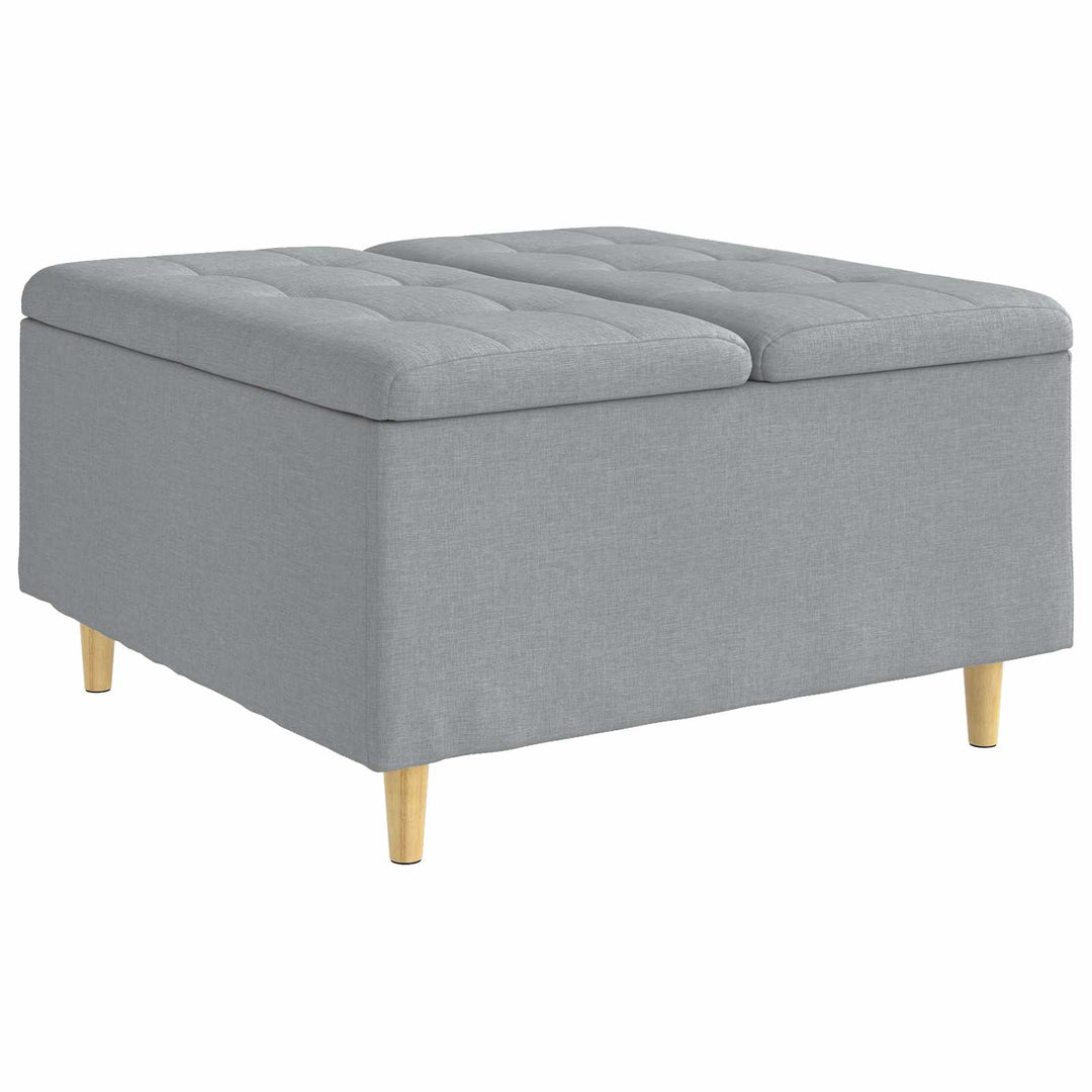 Opbevaringstomane med pude Lysegrå 80 x 80 x 45 cm Stof