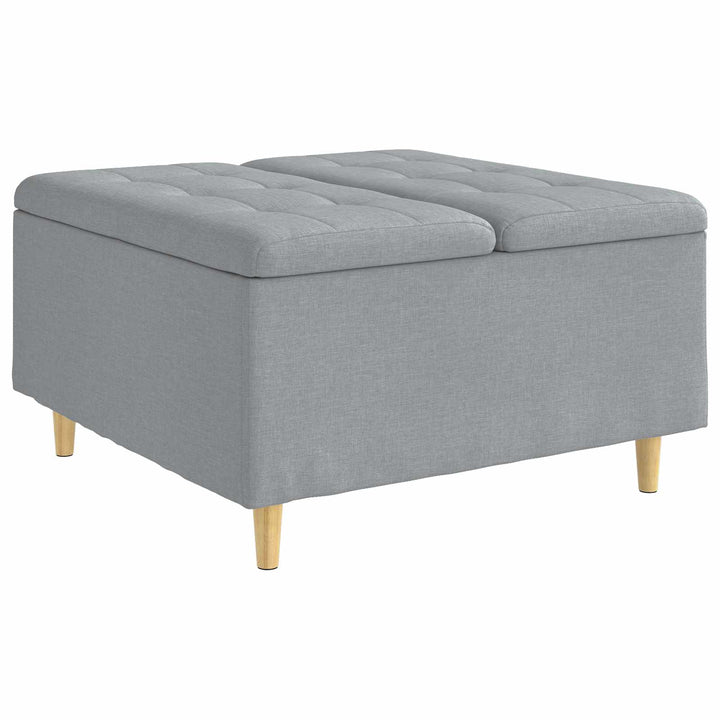 Opbevaringstomane med pude Lysegrå 80 x 80 x 45 cm Stof