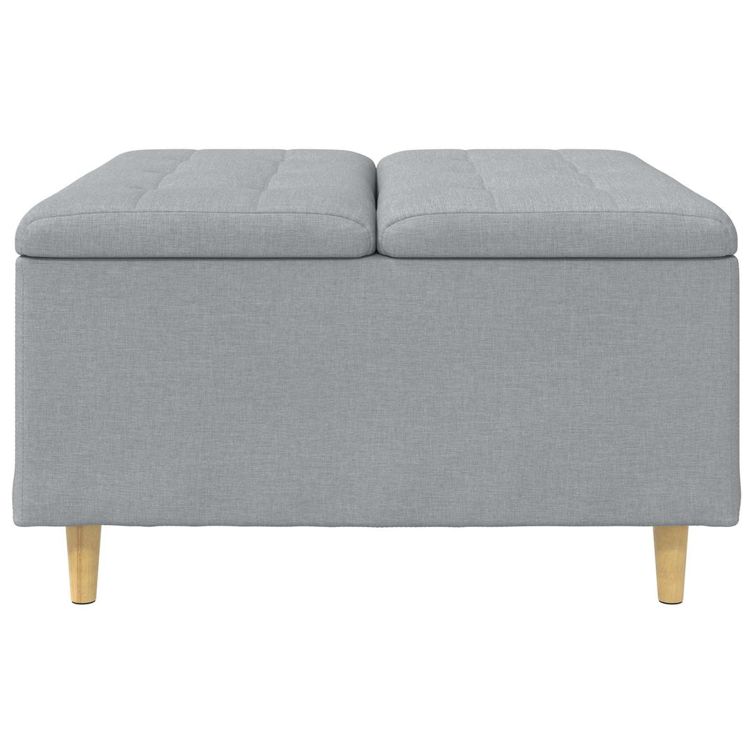Opbevaringstomane med pude Lysegrå 80 x 80 x 45 cm Stof