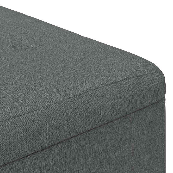 Opbevaringstomane med pude Mørkegrå 80 x 80 x 45 cm Stof
