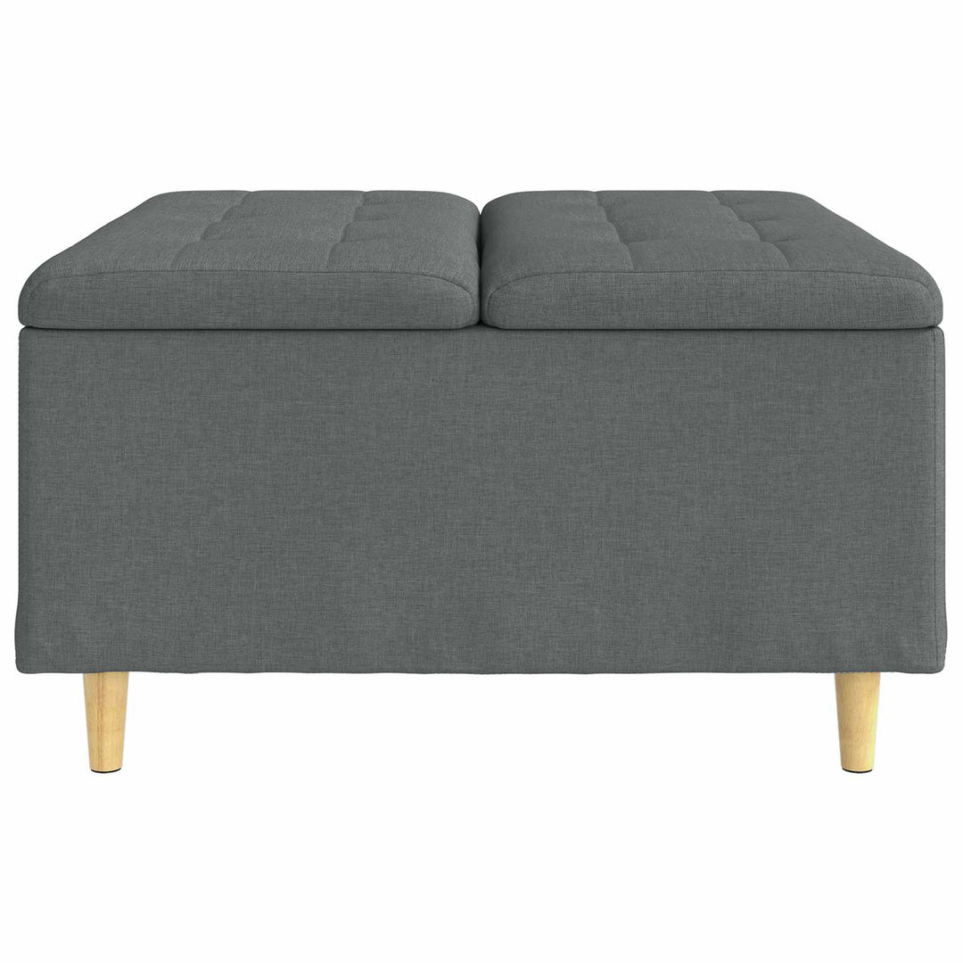 Opbevaringstomane med pude Mørkegrå 80 x 80 x 45 cm Stof