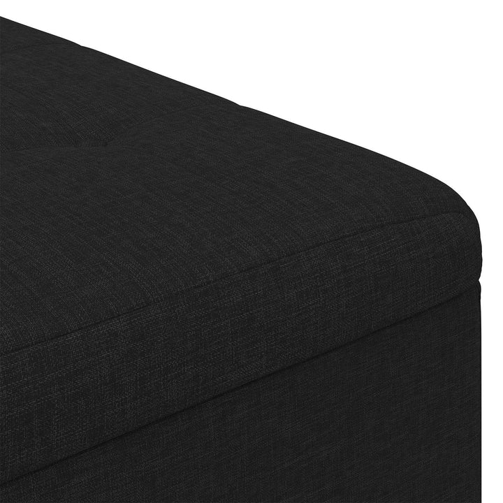 Opbevaringstomane med pude Sort 80 x 80 x 45 cm Stof