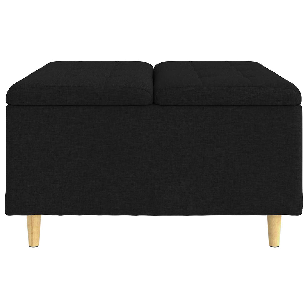 Opbevaringstomane med pude Sort 80 x 80 x 45 cm Stof