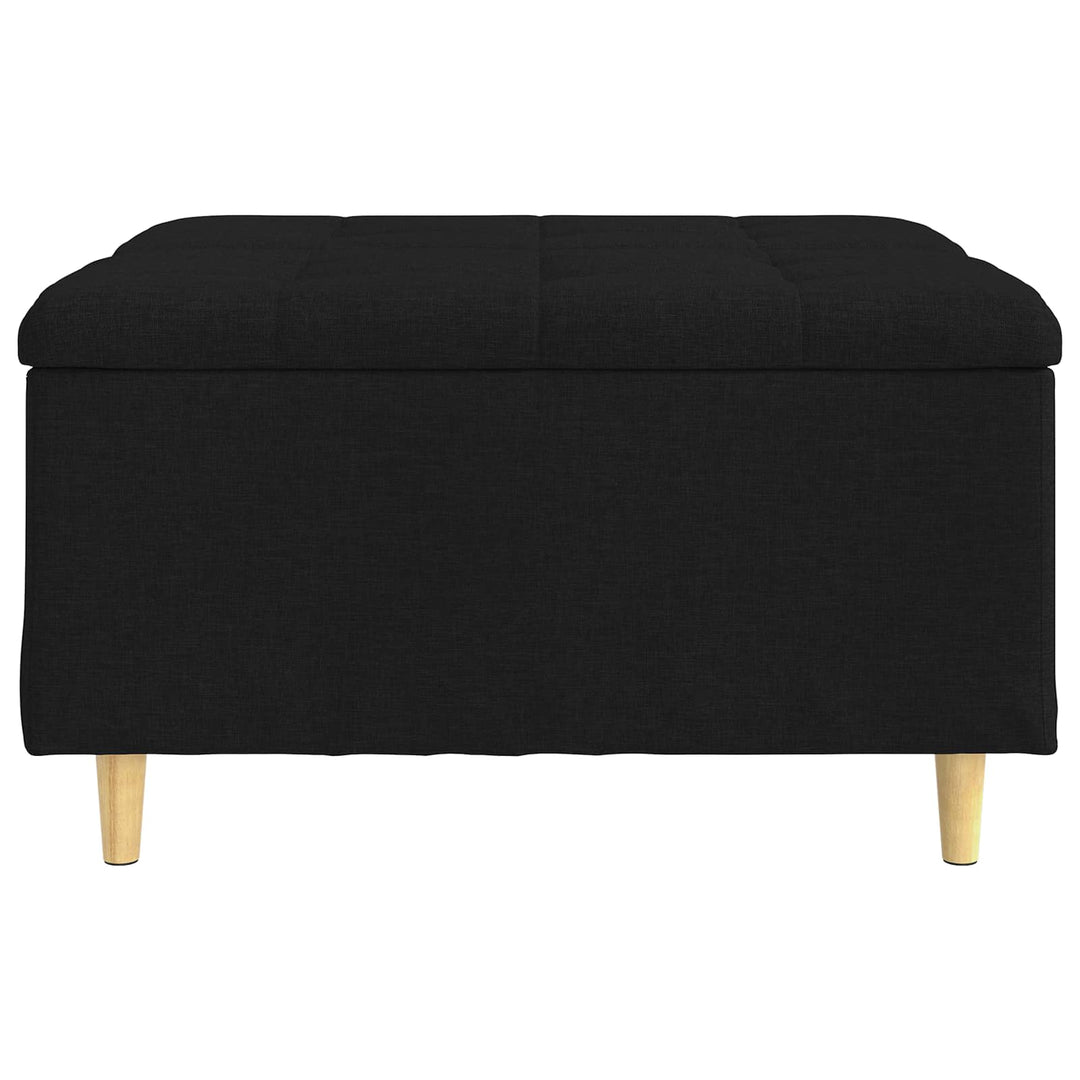 Opbevaringstomane med pude Sort 80 x 80 x 45 cm Stof