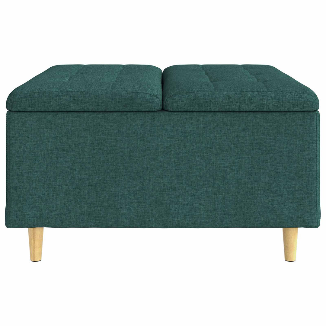Opbevaringstomane med pude Mørkegrøn 80 x 80 x 45 cm Stof
