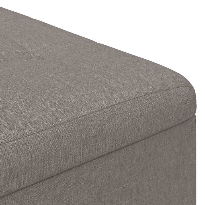 Opbevaringstomane med pude Gråbrun 80 x 80 x 45 cm Stof