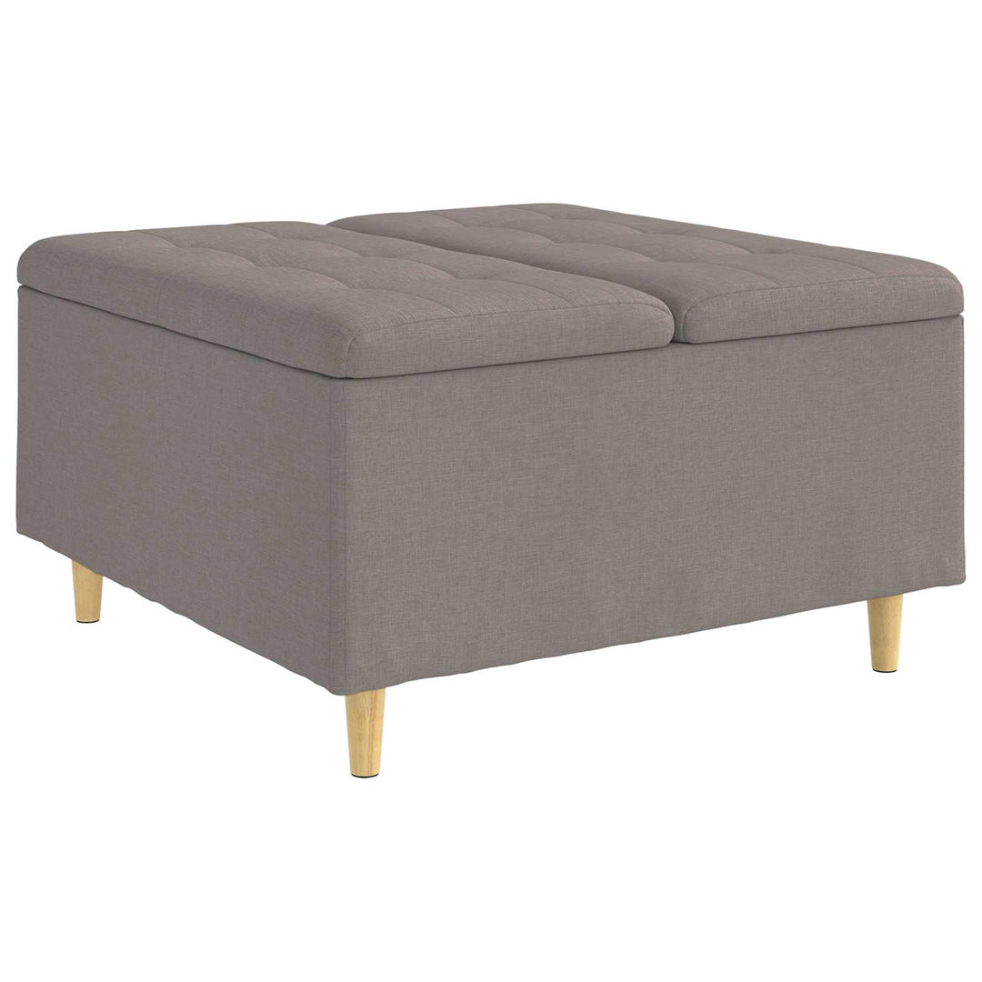 Opbevaringstomane med pude Gråbrun 80 x 80 x 45 cm Stof