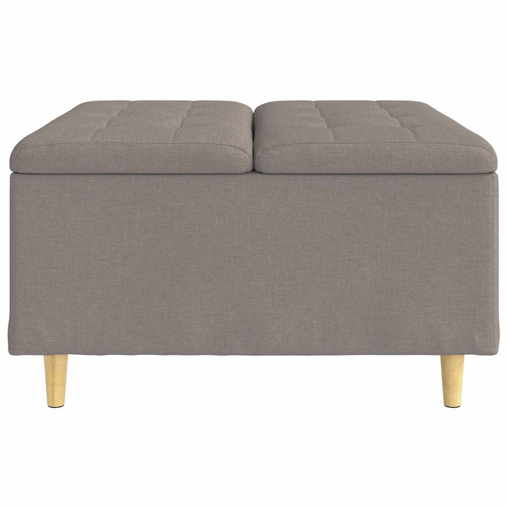 Opbevaringstomane med pude Gråbrun 80 x 80 x 45 cm Stof