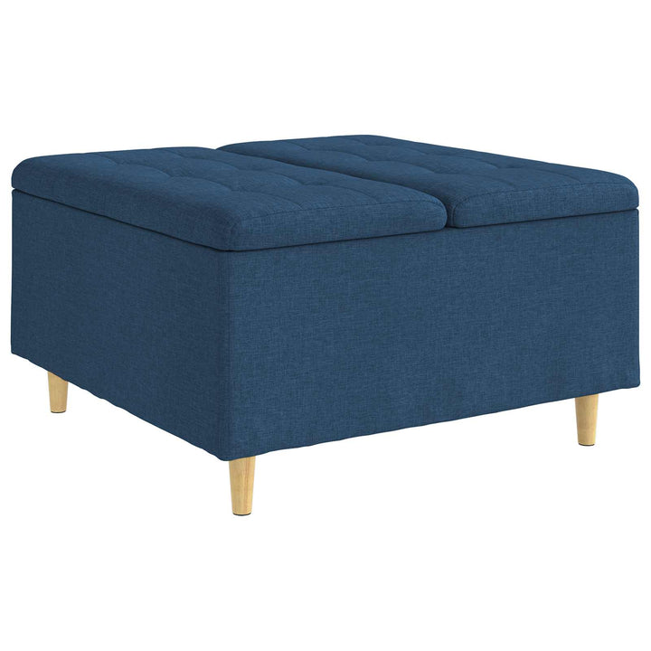 Opbevaringstomane med pude Blå 80 x 80 x 45 cm Stof