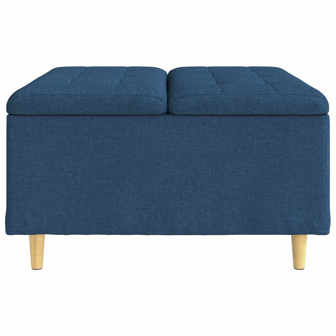 Opbevaringstomane med pude Blå 80 x 80 x 45 cm Stof