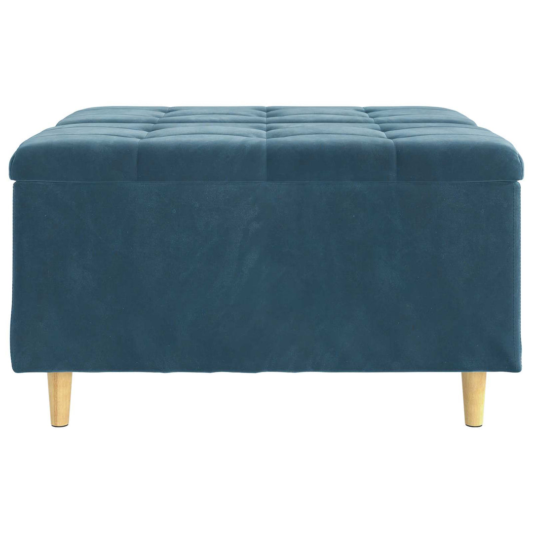 Opbevaringstomane med pude Blå 80 x 80 x 45 cm Fløjl