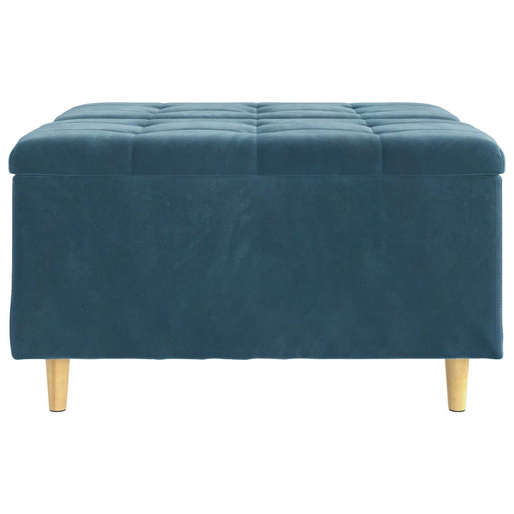 Opbevaringstomane med pude Blå 80 x 80 x 45 cm Fløjl