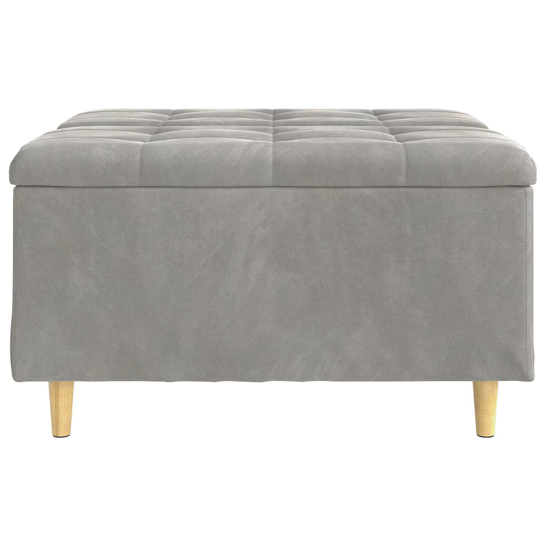 Opbevaringstomane med pude Lysegrå 80 x 80 x 45 cm Fløjl