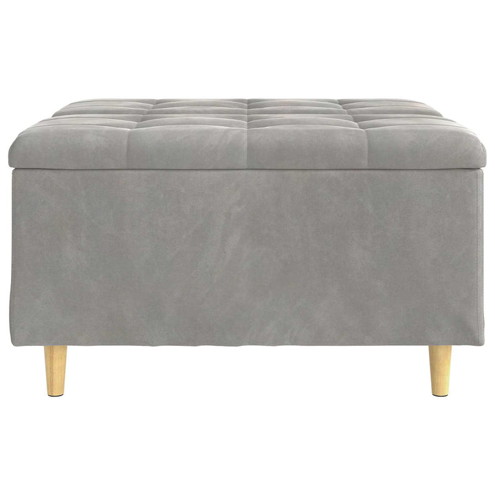 Opbevaringstomane med pude Lysegrå 80 x 80 x 45 cm Fløjl