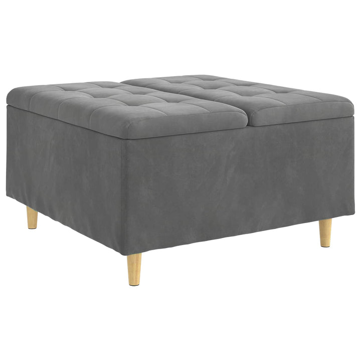 Opbevaringstomane med pude Mørkegrå 80 x 80 x 45 cm Fløjl