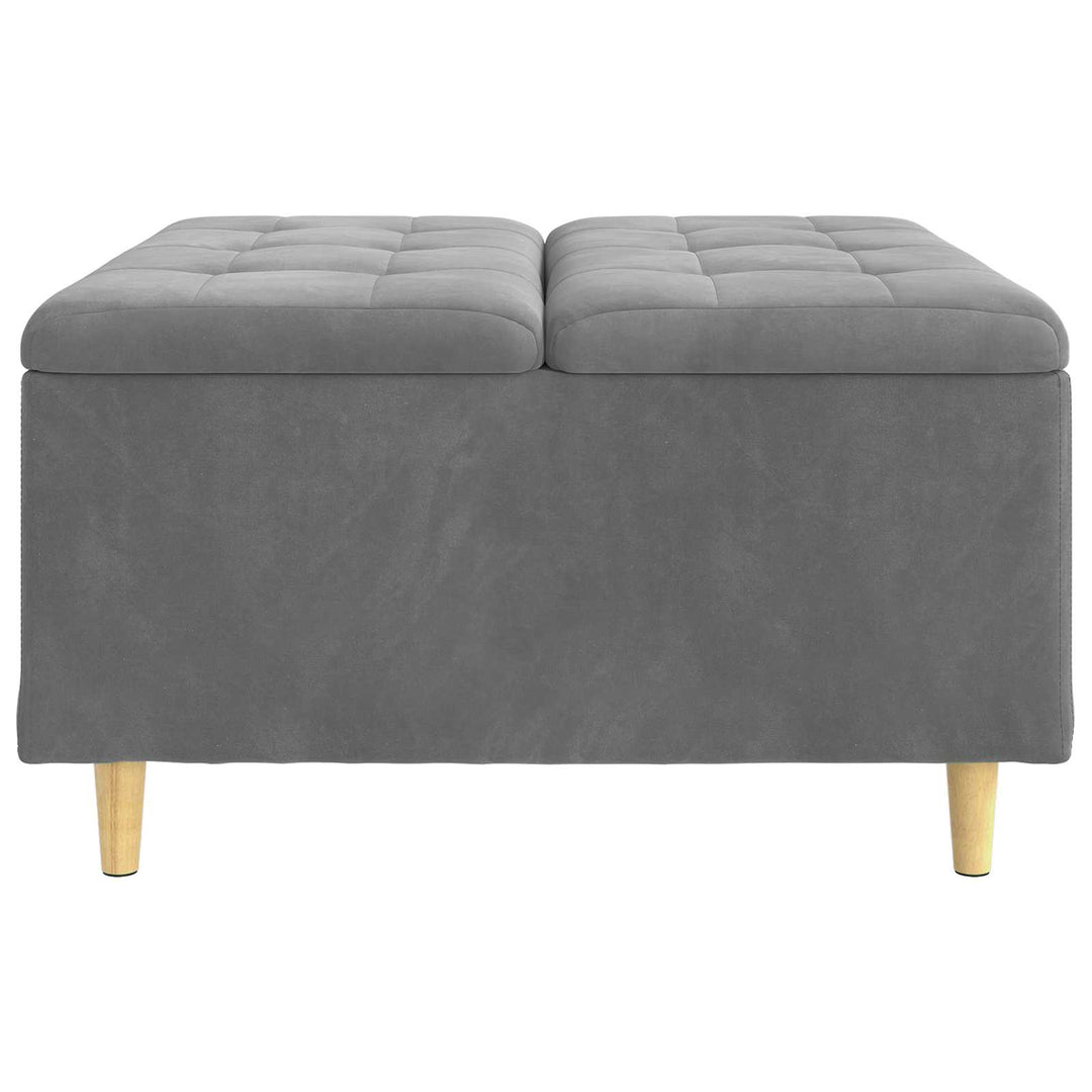 Opbevaringstomane med pude Mørkegrå 80 x 80 x 45 cm Fløjl