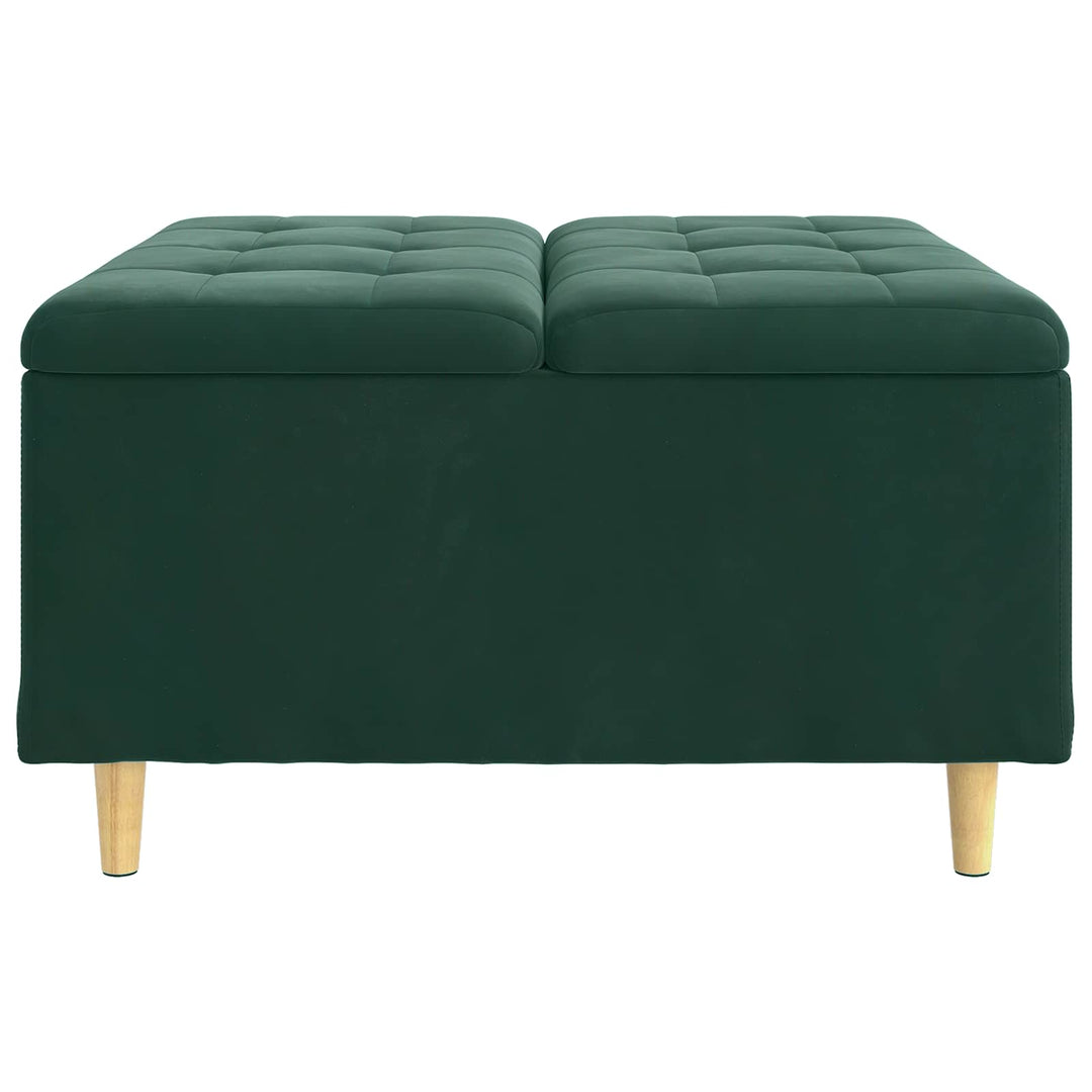 Opbevaringstomane med pude Mørkegrøn 80 x 80 x 45 cm Fløjl
