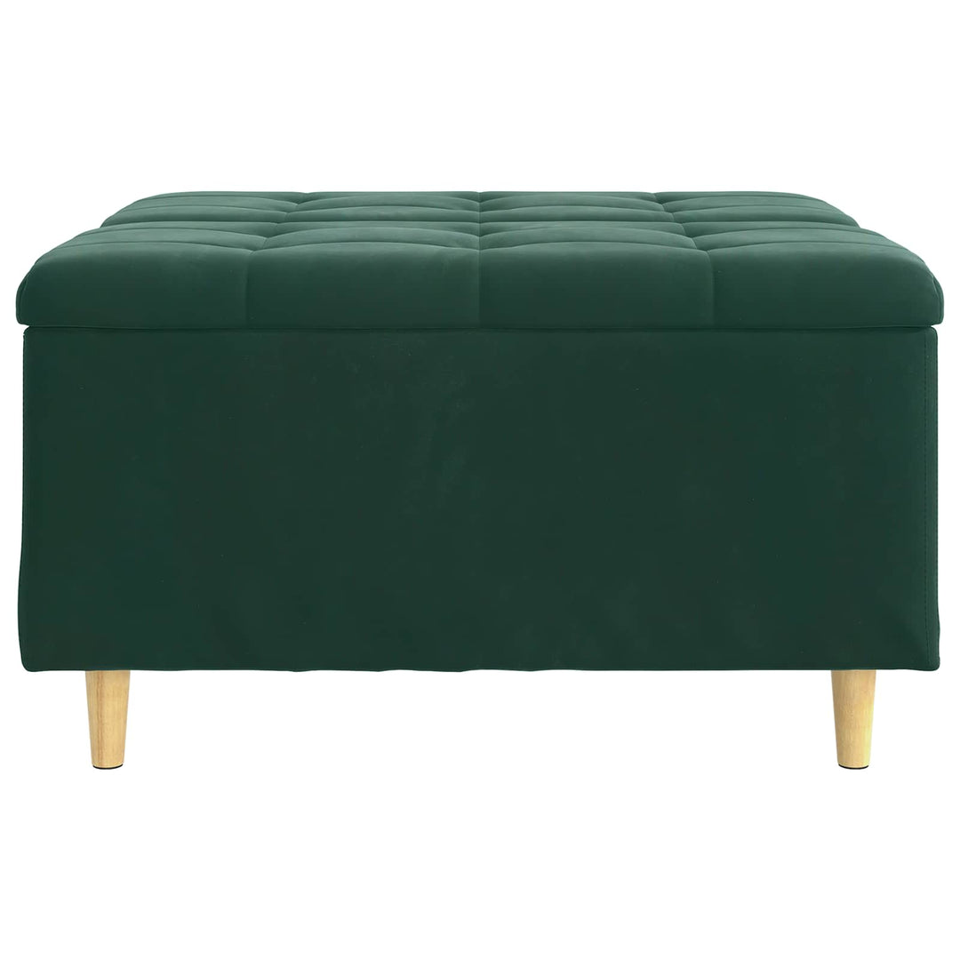 Opbevaringstomane med pude Mørkegrøn 80 x 80 x 45 cm Fløjl