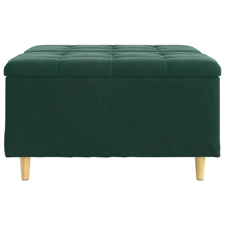 Opbevaringstomane med pude Mørkegrøn 80 x 80 x 45 cm Fløjl