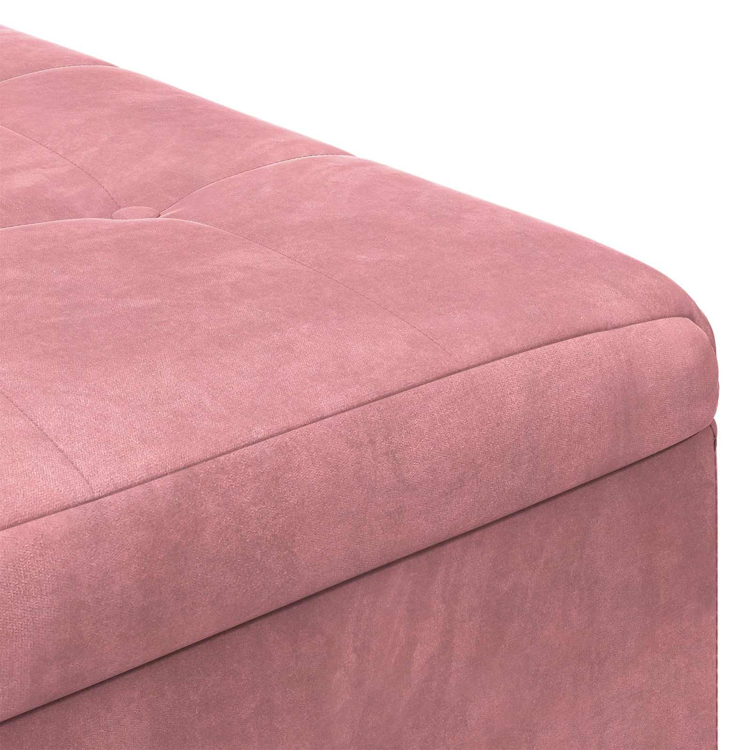 Opbevaringstomane med pude Lyserød 80 x 80 x 45 cm Fløjl