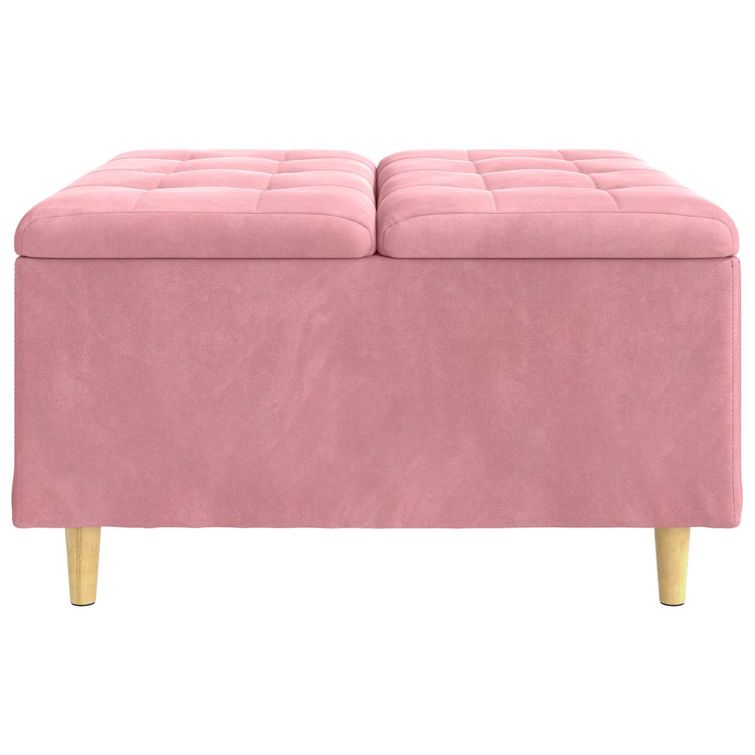 Opbevaringstomane med pude Lyserød 80 x 80 x 45 cm Fløjl
