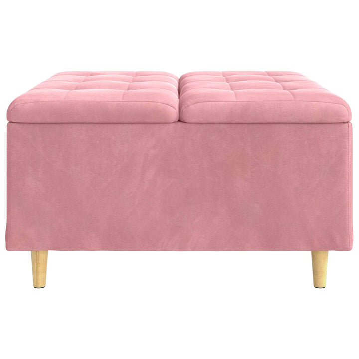 Opbevaringstomane med pude Lyserød 80 x 80 x 45 cm Fløjl