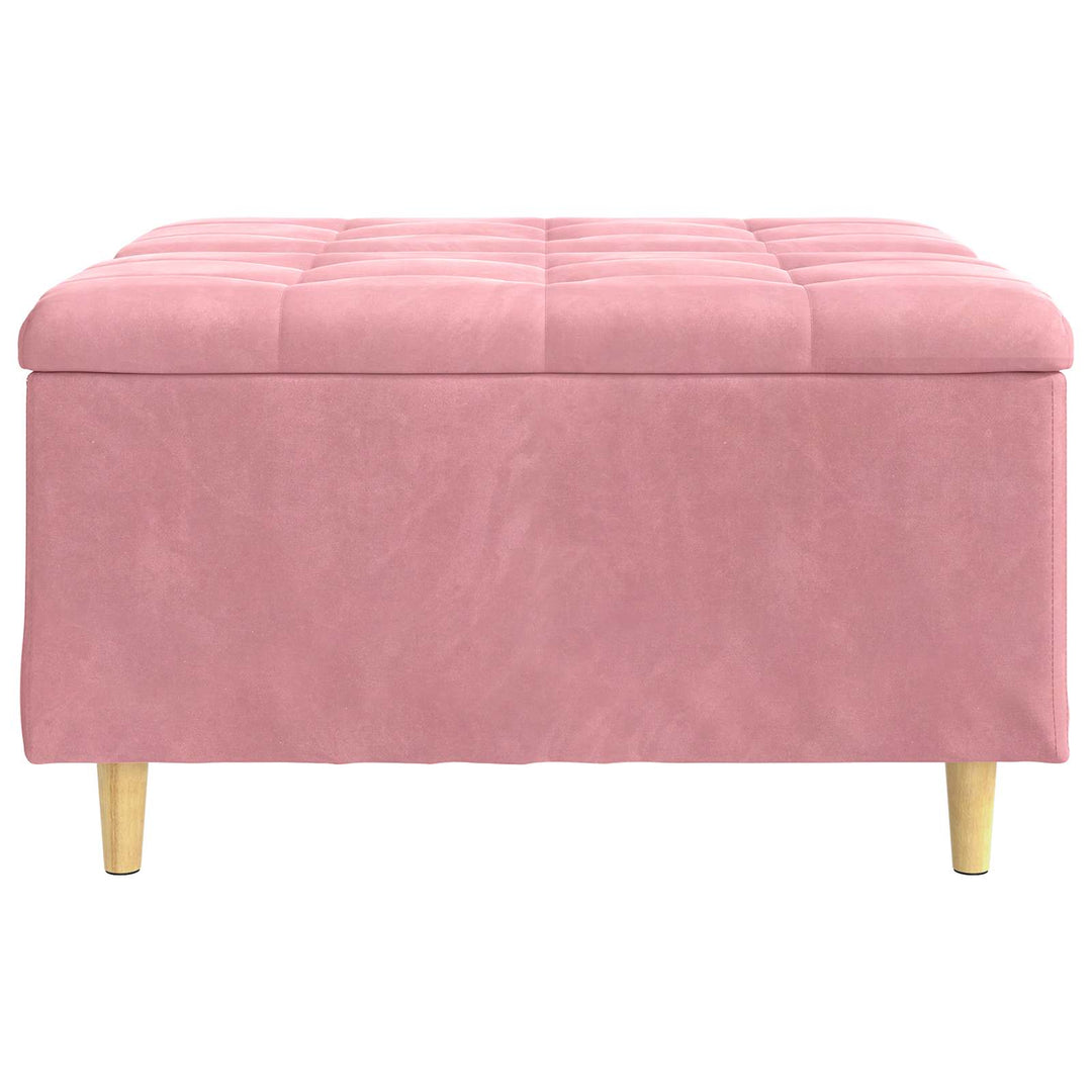 Opbevaringstomane med pude Lyserød 80 x 80 x 45 cm Fløjl