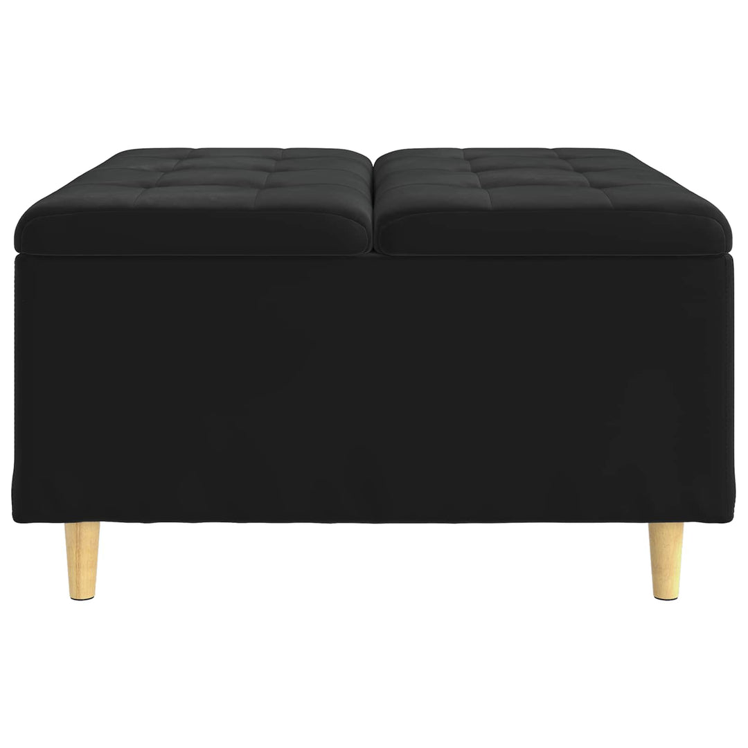 Opbevaringstomane med pude Sort 80 x 80 x 45 cm Fløjl