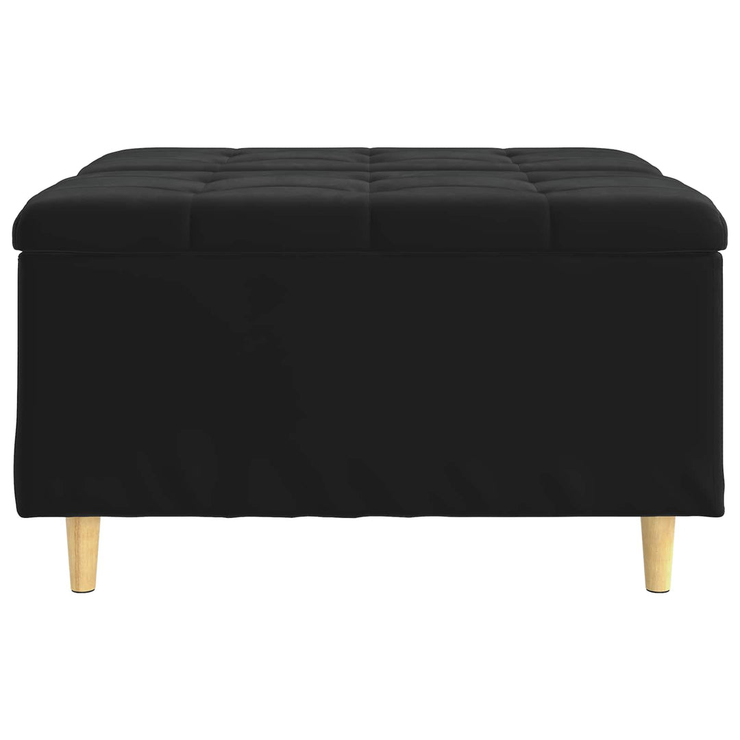 Opbevaringstomane med pude Sort 80 x 80 x 45 cm Fløjl