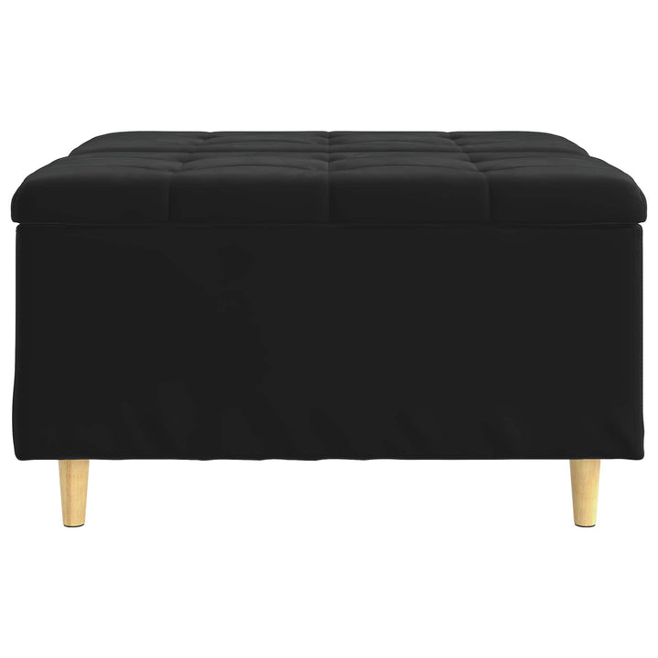 Opbevaringstomane med pude Sort 80 x 80 x 45 cm Fløjl