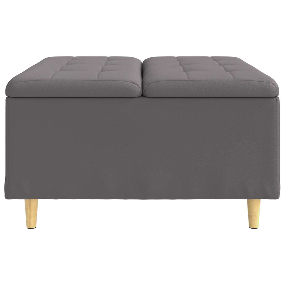 Opbevaringstomane med pude Grå 80 x 80 x 45 cm Kunstlæder