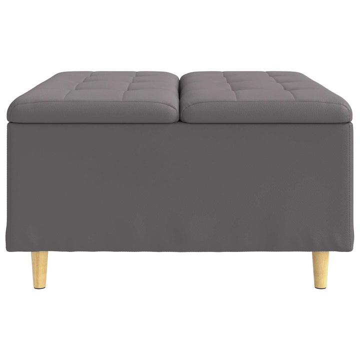 Opbevaringstomane med pude Grå 80 x 80 x 45 cm Kunstlæder