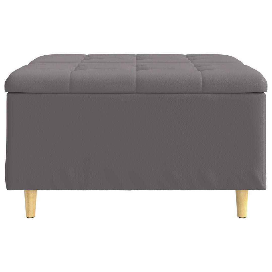 Opbevaringstomane med pude Grå 80 x 80 x 45 cm Kunstlæder