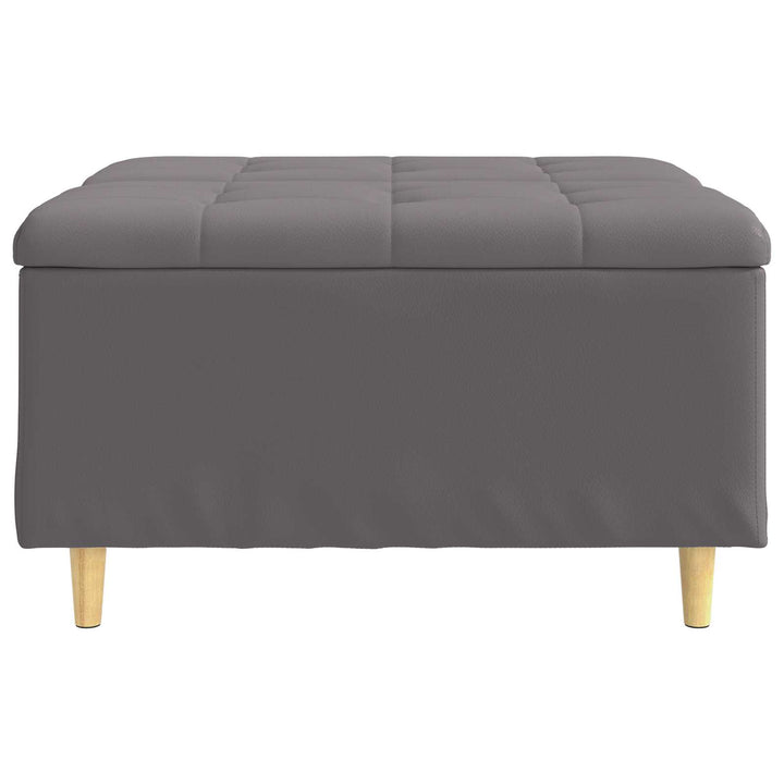 Opbevaringstomane med pude Grå 80 x 80 x 45 cm Kunstlæder