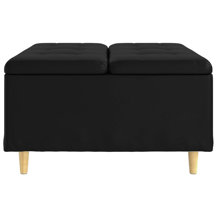 Opbevaringstomane med pude Sort 80 x 80 x 45 cm Kunstlæder