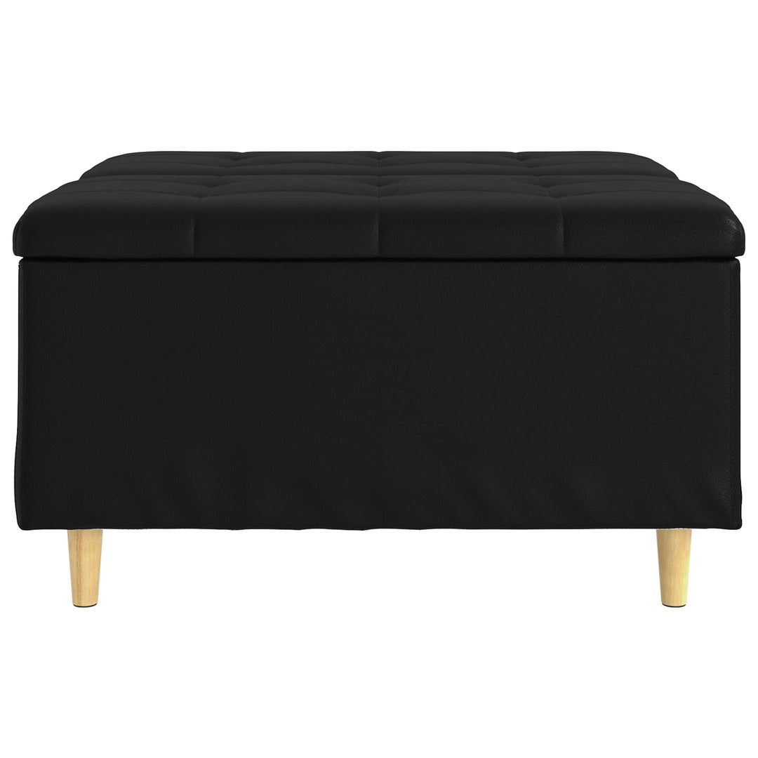 Opbevaringstomane med pude Sort 80 x 80 x 45 cm Kunstlæder