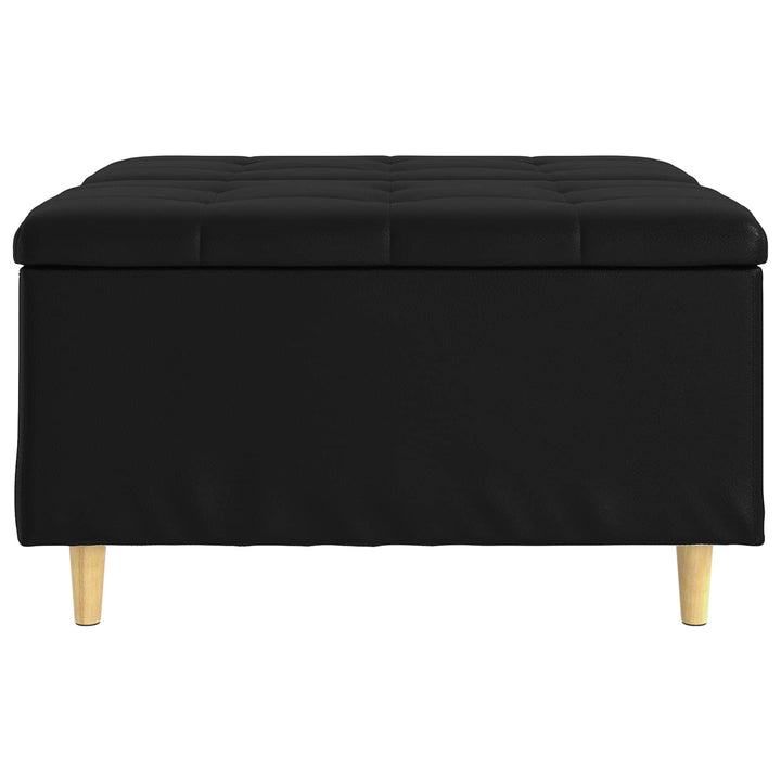 Opbevaringstomane med pude Sort 80 x 80 x 45 cm Kunstlæder