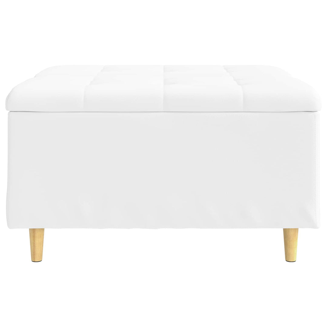 Opbevaringstomane med pude Hvid 80 x 80 x 45 cm Kunstlæder