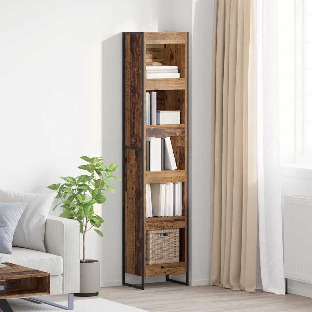 Bogskab Gammelt træ 40 x 30 x 189,5 cm Konstrueret træ