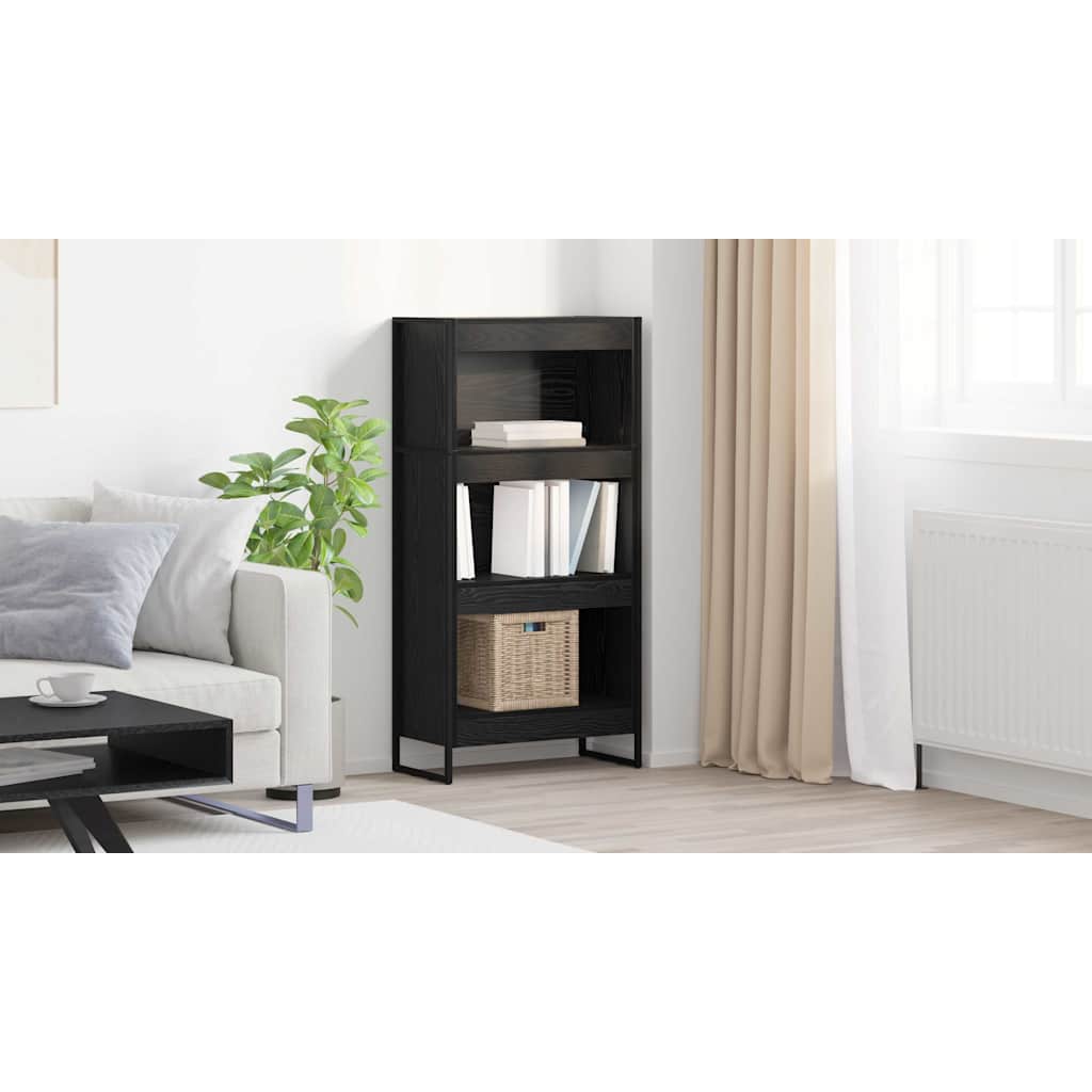 Bogskab Sort eg 60 x 30 x 121 cm Konstrueret træ