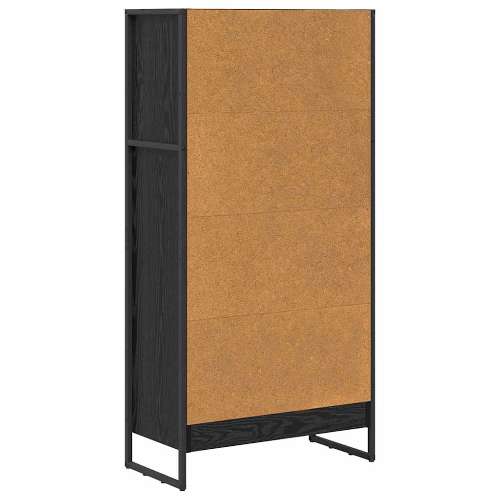 Bogskab Sort eg 60 x 30 x 121 cm Konstrueret træ