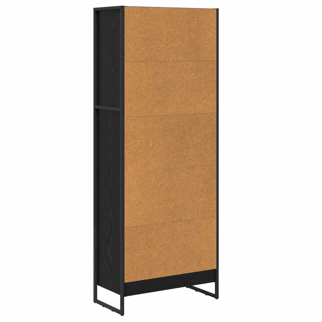 Bogskab Sort eg 60 x 30 x 155 cm Konstrueret træ