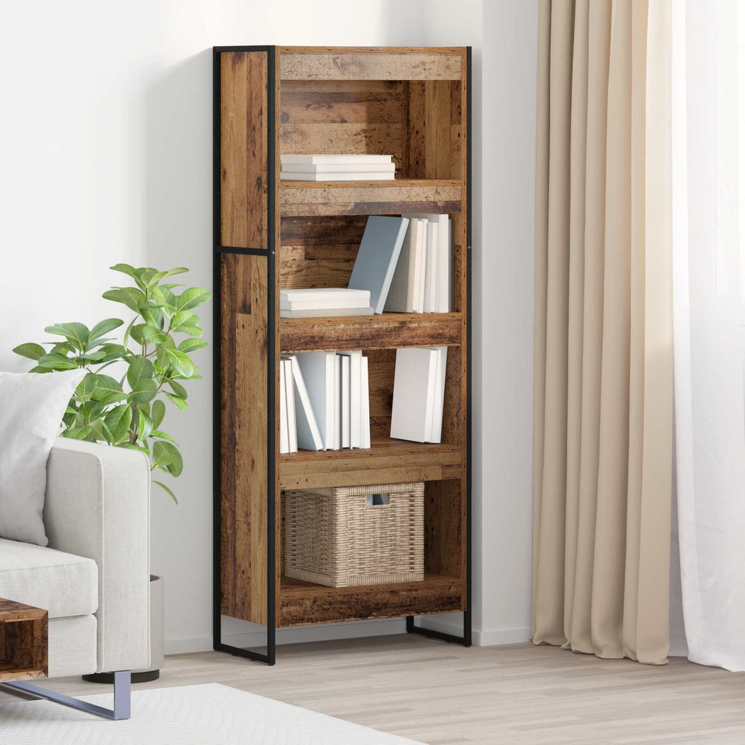 Bogskab Gammelt træ 60 x 30 x 155 cm Konstrueret træ
