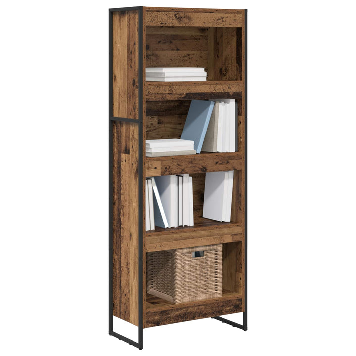 Bogskab Gammelt træ 60 x 30 x 155 cm Konstrueret træ