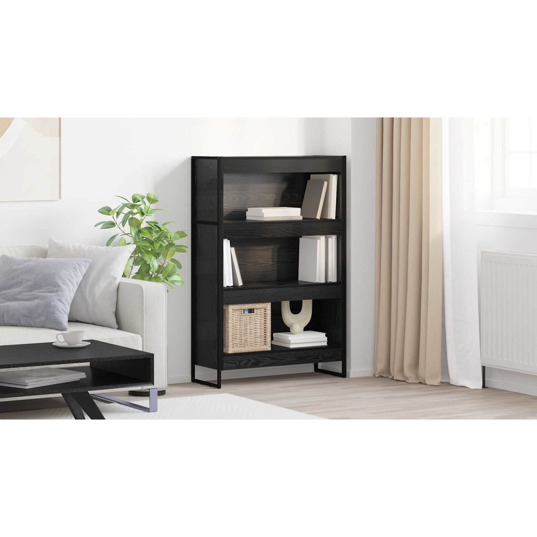 Bogskab Sort eg 80 x 30 x 121 cm Konstrueret træ