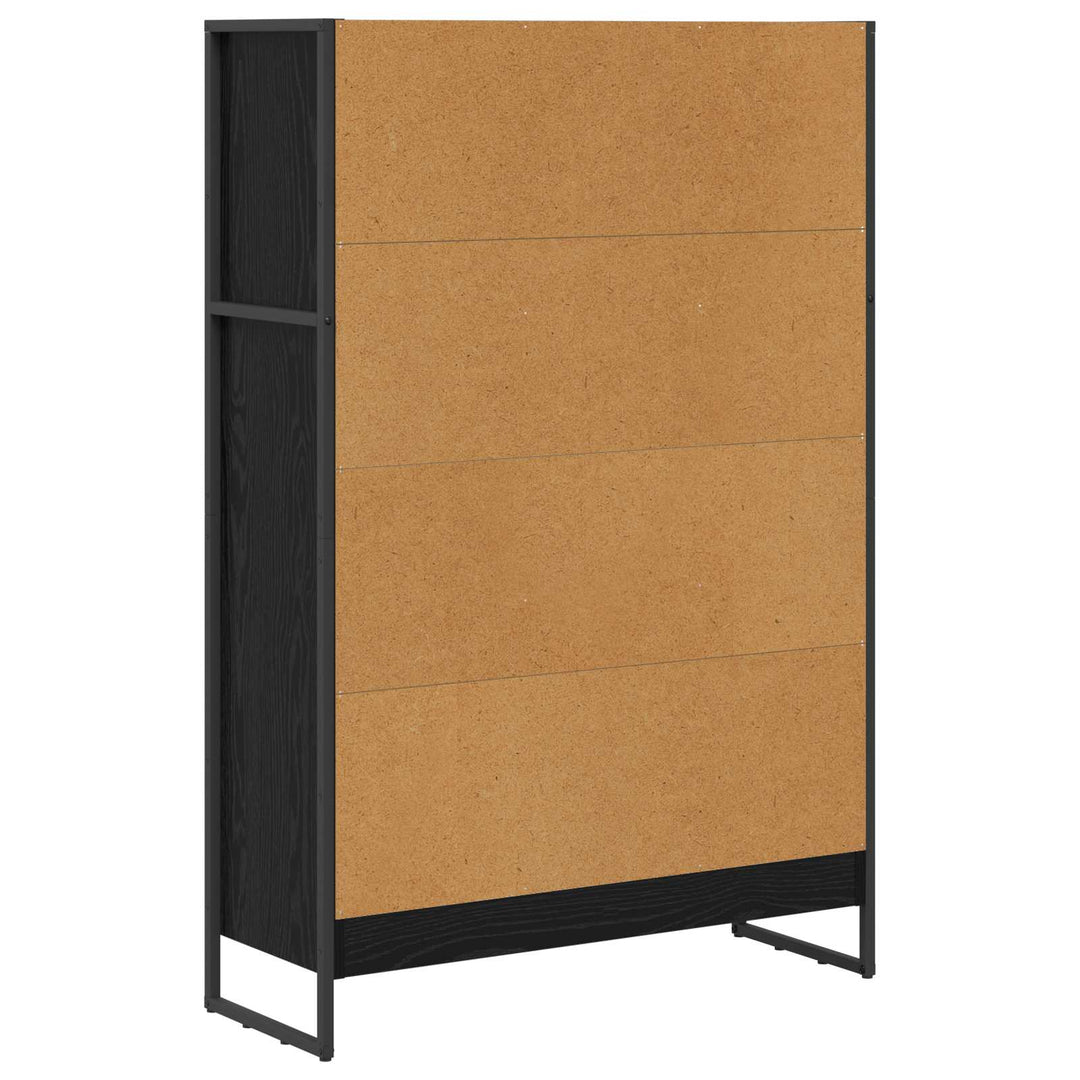 Bogskab Sort eg 80 x 30 x 121 cm Konstrueret træ